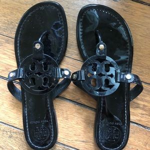 Black Patent Tory Burch Miller Sandals